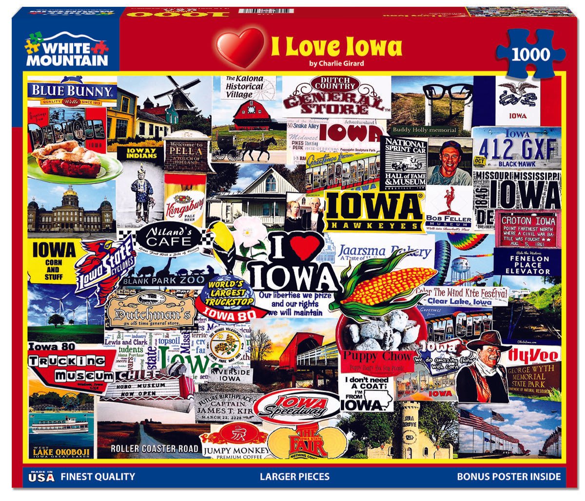 I Love Iowa (1778pz) - 1000 Piece Jigsaw Puzzle