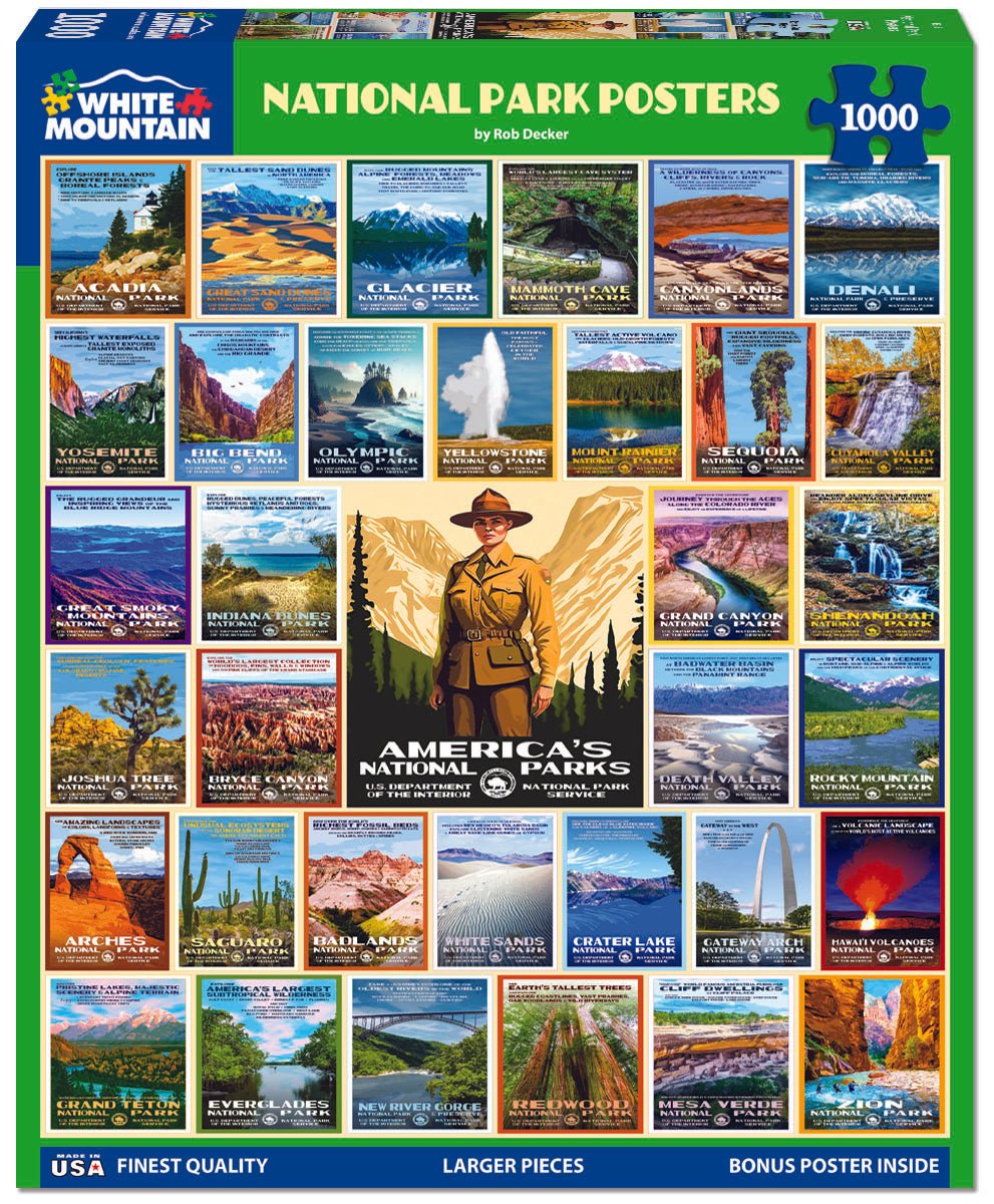 National Park Posters (1836pz) - 1000 Piece Jigsaw Puzzle