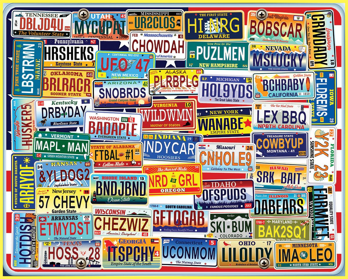 Vanity Plates (1841pz) - 1000 Piece Jigsaw Puzzle