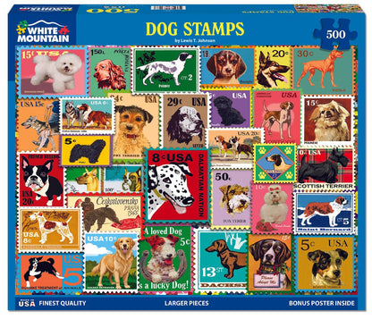 Dog Stamps (1997pz) - 500 Piece Jigsaw Puzzle