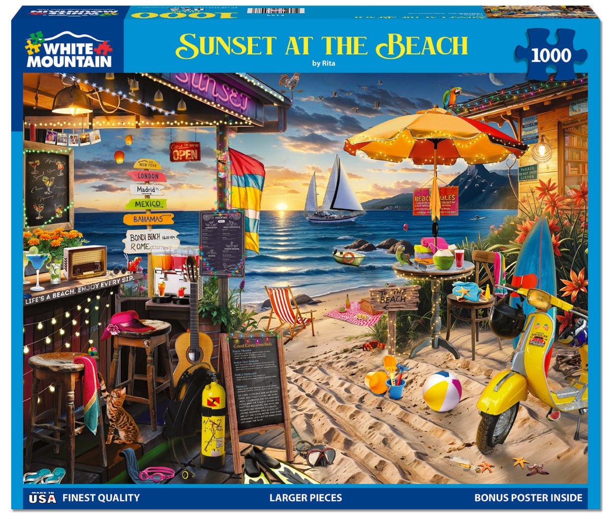 Sunset At The Beach (2133pz) - 1000 Piece Jigsaw Puzzle