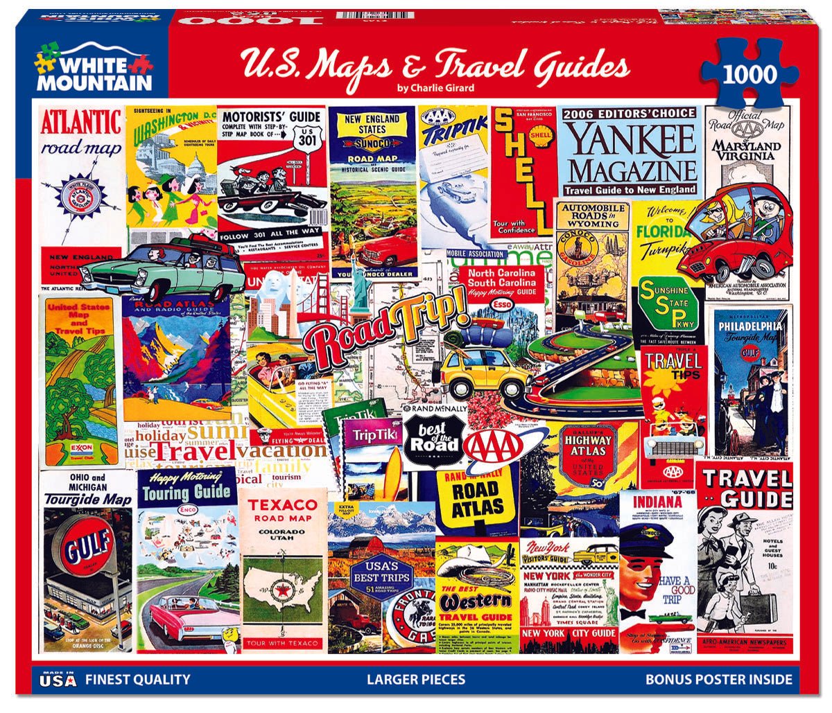 US Maps & Travel Guides (2163pz) - 1000 Piece Jigsaw Puzzle