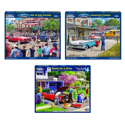 Set of 3: Artist Kevin Walsh - Classic Cars Bundle 1000 piece