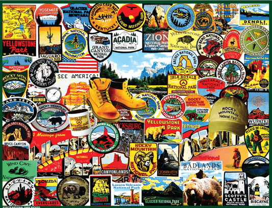 National Park Badges (1057pz) - 1000 Piece Jigsaw Puzzle